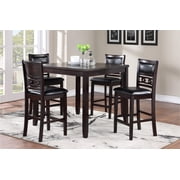 New Classic Furniture Gia 5-Piece Transitional Wood Counter Set in Ebony
