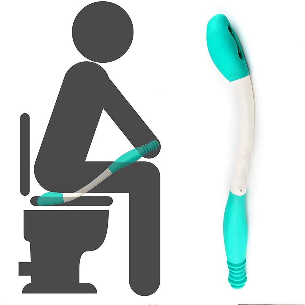 XIRQI Toilet Aids Tools,Long Reach Comfort Wipe,Extends Your Reach over 15" Grips Toilet Paper Or Pre-Moistened Wipes Toilet Wand