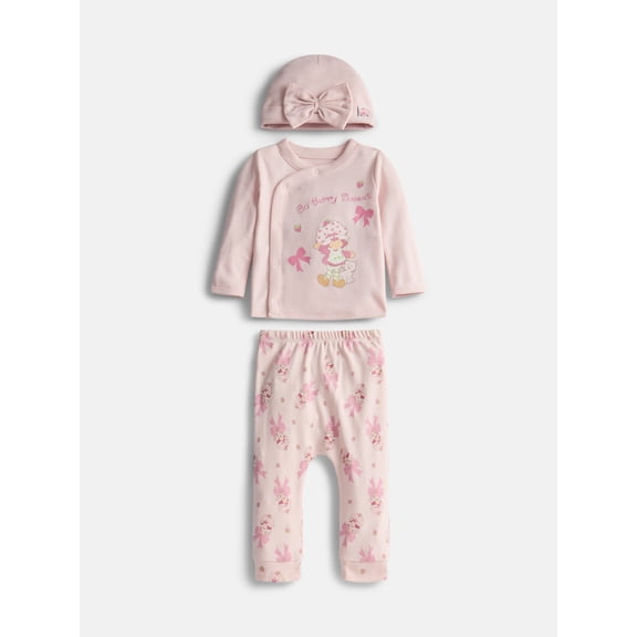 Strawberry Shortcake Baby Girls Take Me Home Set, 3-Piece, Sizes Preemie-9M
