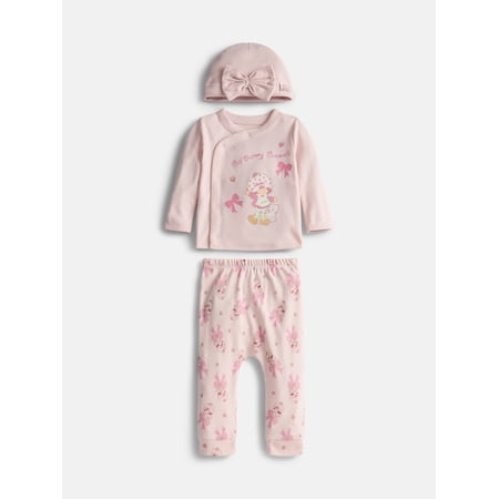 Strawberry Shortcake Baby Girls Take Me Home Set, 3-Piece, Sizes Preemie-9M