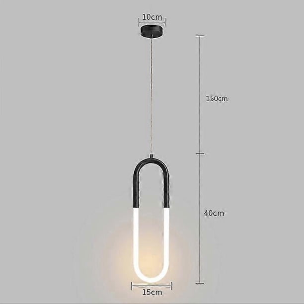 Modern LED Brass Pendant Lights Nordic Bedroom Bedside Long-line Chandeliers Creative U-shaped Tube 360 Degree Hanging Lamps