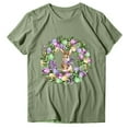 thumbnail image 5 of DDAPJ pyju Happy Easter Shirts for Women Cute Bunny Eggs Graphic Tees Summer Casual Holiday Short Sleeve Crewneck Tee Tops Green L, 5 of 5