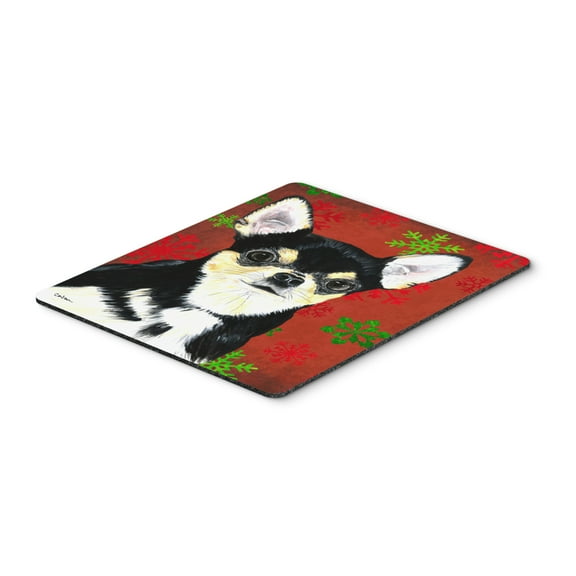 Carolines Treasures SC9439MP "Chihuahua Red and Green Snowflakes Holiday Christmas Mouse Pad Hot Pad or Trivet" Large