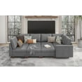thumbnail image 5 of Faux Leather Modular Sectional Couches for Living Room, Modular Convertible 8 Seat U-Shaped Sofa with Storage & Ottoman, 118 inch Width, Grey, 5 of 9