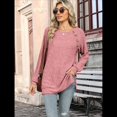thumbnail image 4 of Camisas de Larga para Mujer, Túnicas Ligeras con Botones Decorativos y Abertura Lateral. Rosa XXL, 4 of 10