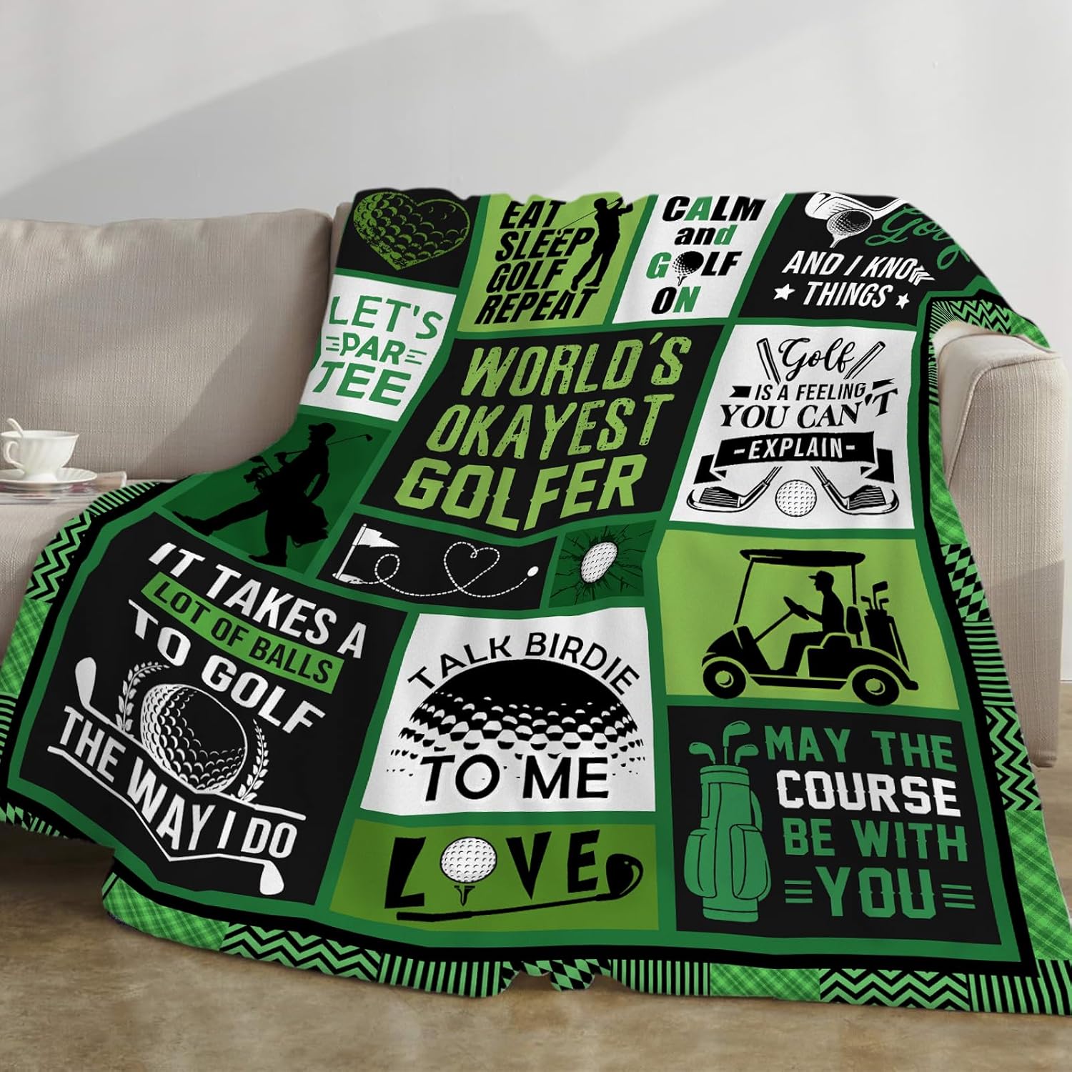 Golf Blanket, Golf Gifts for Men Unique, Gifts for Golfers Men Women, Golfing Gift for Golfs Lovers Accessories Golfs Player Gift Throw Blanket Soft Flannel Birthday Home Decor 50''x 60''