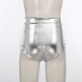 thumbnail image 5 of Kaerm Women's Metallic Dance Festival Rave Bottoms Metallic High Waisted Booty Shorts Silver M, 5 of 7