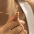 thumbnail image 6 of Turandoss 14K Gold Plated Dainty Diamond Cross Pendant Necklace for Women Faith Jewelry Trendy Personalizedt First Communion Christian Religious Gifts for Women Her Girls, 6 of 7