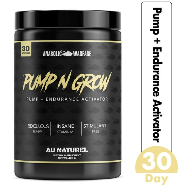 Pump N Grow Muscle Pump And Nitric Oxide Boosting Supplement By Anabolic Warfare Caffeine Free Pre Workout With L Citrulline L Arginine Beta Alanine Walmart Com