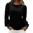 thumbnail image 5 of Mifsaly Womens Velvet Top Patchwork Long Sleeve Crewneck Sequin Shirt Comfortable Business Elegant Velour Blouse Party Glitter T-Shirts Spring Fall Fashion Dressy Casual Outfits XXL, 5 of 8