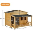 thumbnail image 4 of 47.2" Medium Wooden Dog House, Outdoor & Indoor Dog Crate, Pet Kennel with Porch, Solid Wood, Weatherproof, 4 of 5
