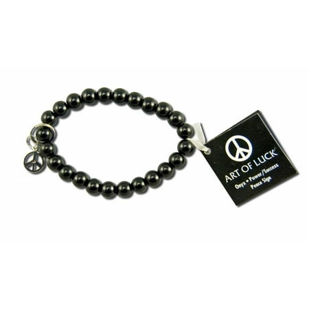 Womens Peace Bracelet - Zorbitz - Art of Luck Bracelet, Peace - Onyx/Peace Sign, 1 ea