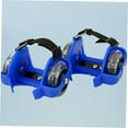thumbnail image 3 of WASHWEPE Lot de 4 Patins Bleus en Pu Abs pour Enfants Patins à Roulettes Roues Réglables Lumineuses Résistants à l'Usure, 3 of 8