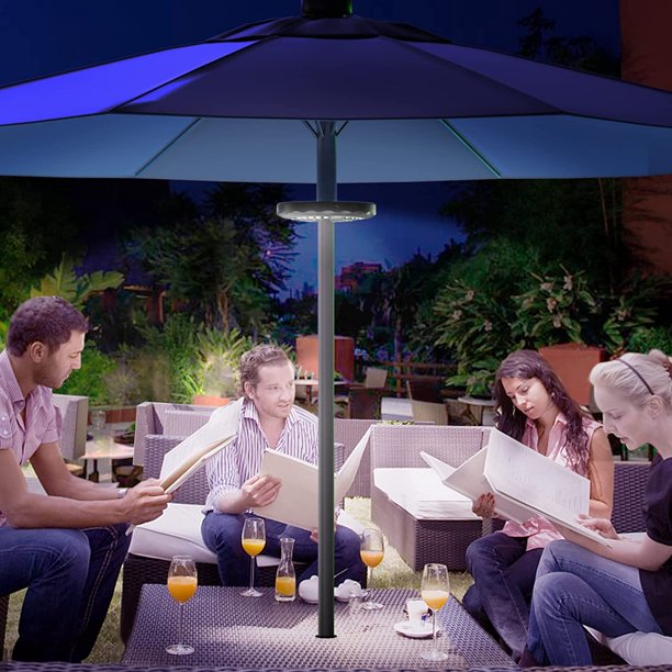 Luz para sombrilla, 28 luces LED para sombrilla, 3 modos, iluminación recargable, sombrilla, luz y sombrilla grande para acampar, patio, playa, jardín y piscina (blanco) ZefeiWu 8390615052290