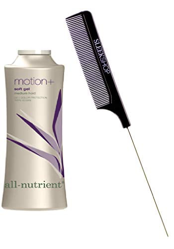 All-Nutrient Motion + Soft Gel, Medium Hold with Added Hair Sheen (w/ Sleek Comb) UV+ Color Protection, 100% Vegan (3.4 OZ / TRAVEL SIZE)