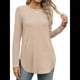 thumbnail image 2 of Camisa de Larga con Cuello Redondo para Mujer, Básica, Holgada, Informal Albaricoque XXL, 2 of 5