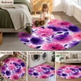 thumbnail image 5 of Round Area Rug 3 Ft, Watercolor Floral Washable Non-Slip Circle Carpet for Living Room/Bedroom, Spring Flowers Botanical Vintage Low-Profile Small Floor Mats Collection Rugs for Indoor, 5 of 7