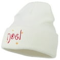 thumbnail image 2 of Noel with Stars Embroidered Long Beanie - White OSFM, 2 of 5
