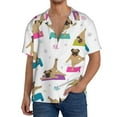 thumbnail image 3 of Wukai Yoga Dogs Poses Men's Casual Short-Sleeve Button Down Shirt - Lightweight Summer Dress Shirt for Daily Wear-XX-Large, 3 of 7
