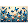 thumbnail image 3 of Beautiful Blue Butterflies and Pink Flowers Background Banner Party Decorations Backdrop Photography Props Spring Events Garden Parties Wedding Decorations, 3 of 4