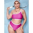 thumbnail image 2 of Conjunto de bikini acolchado con pipa de contraste Rosegal Blusas Tallas Grandes, 2 of 5