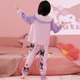 thumbnail image 3 of Pijama con cuello de muñeca Kawaii Sanrio para niña, ropa de dormir de algodón con bonito dibujo animado de Hello Kitty, Cinnamoroll Kuromi, regalo de Anime, 3 of 4