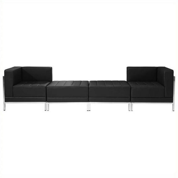 Flash Furniture Hercules Imagination 4-Piece Reception Configuration in Black