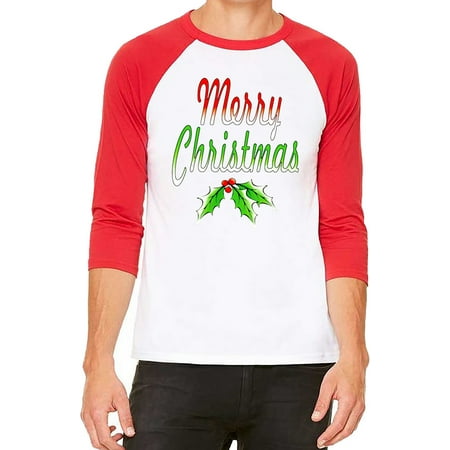 Merry Christmas Bitches Shirt Unisex Merry Christmas White/Red C5 3/4 Sleeve Baseball T-Shirt Large ()