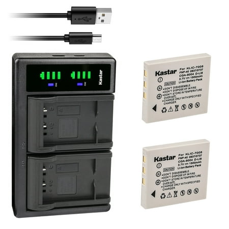 Kastar 2-Pack Battery and LTD2 USB Charger Replacement for HP R742 Battery HP LI40 Q6277A Q2232-80005 Photosmart R742 R742v R742xi Digital Camera