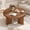 91109-96 walnut, matte, variant on Farmhouse Round Coffee Table for Living Room - 33.5" Sturdy Wood Center Table with Fluted Legs, Thick Top - Easy Assembly - Walnut 91109-96 Linen