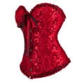 thumbnail image 4 of COMVALUE Corset Tops for Women Bustier Shapewear Lingerie Lace Waist Push Up Bodysuit (Wine, S), 4 of 4