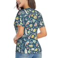thumbnail image 3 of Xecao Underwater Creature for Women's V-Neck T-Shirts-Elegant Half-Sleeve Tops Perfect for Summer-Large, 3 of 5