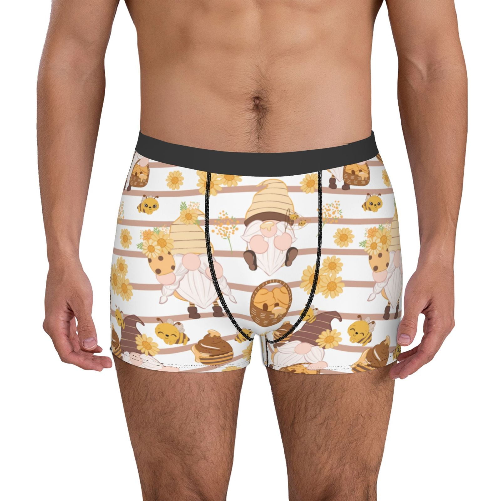 Kll Coffee Gnome,Cute Gnome Men'S Cotton Boxer Briefs Underwear-Small