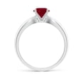 thumbnail image 2 of ANGARA Natural Solitaire Round 1 ct Ruby Tapered Shank Ring in 14K White Gold for Women (Size-6mm) | July Birthstone, Birthday, Anniversary, Jewelry Gift for Women | Natural Ruby Ring, 2 of 9