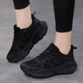thumbnail image 2 of CHENge Platform Sneakers Casual Lightweight Adjustable Straps Cycling Outdoor Sports Walking Shoes Women(Black,9), 2 of 7