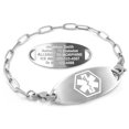 thumbnail image 1 of MedicEngraved Stainless Steel Custom Medical Alert Bracelet - 4mm Paperclip Link, 1 of 8