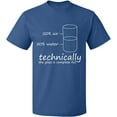 thumbnail image 2 of OXI T-Shirt - Technically The Glass is Full, Basic Casual T-Shirt for Men's and Women Fleece T-Shirt Short Sleeve - Indigo Blue Large, 2 of 3