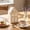 A, variant on Ceramic Christmas Village House Tea Light Candle Holder, White Mini House Figurine with Hollow Cutout Windows for Xmas Tabletop Mantel Shelf Winter Decor, 4.64x2.44 In