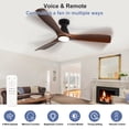 thumbnail image 6 of 52-Inch Low Profile Flush Mount Ceiling Fan with Light - Walnut 3-Blade, Remote APP Control, Dimmable ＆ Timer, Ultra Quiet DC Motor, Hanging Fan for Indoor/Outdoor Use, 6 of 10