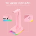 thumbnail image 3 of Methold Gaming Headphone Display Stand Soporte para auriculares con puerto de audio de 3,5 mm Home RGB Breathing Light Rack Auriculares Cables de audio/vídeo Rosa, 3 of 6