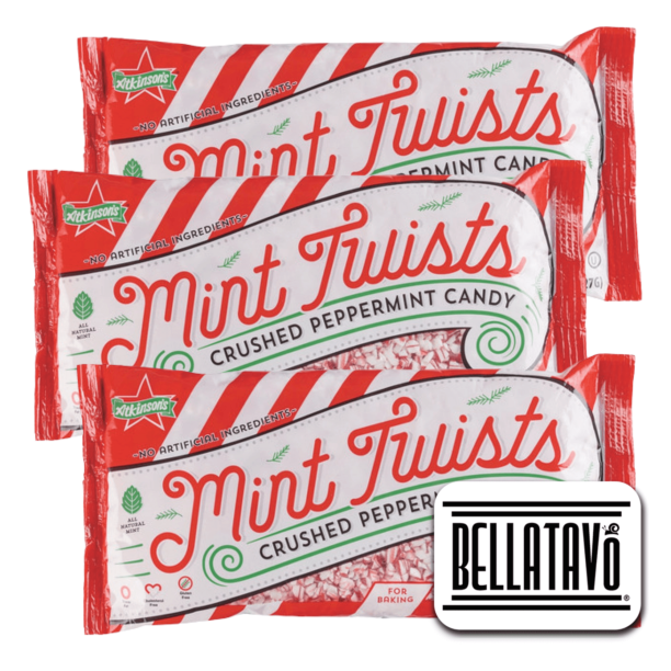 Crushed Peppermint Candy Bundle. Includes Three8 Oz Bag of Atkinson's Mint Twists Crushed