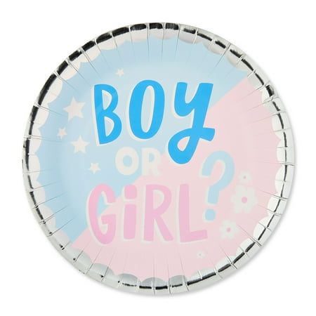 Gender Reveal Paper Party Plates 9 Pink/Blue 8 Count by Way To Celebrate Gender Reveal Paper Party Plates 9 Pink/Blue 8 Count by Way To Celebrate