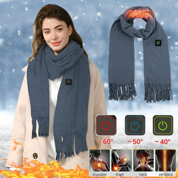 TELOLY Heated Scarf for Women Rechargeable Heating Scarf Neck Warmer Winter Warm Soft Scarves for Winter Gifts
