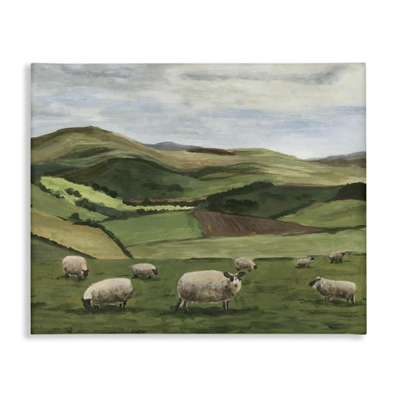 Stupell Industries Farmhouse Countryside Sheep Grazing Canvas Art, 20 x 16, by Michael Willett