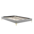 thumbnail image 6 of Platform Bed Frame, Tufted, Rivet Nailhead, Full Size, Light Grey Gray, Fabric, Bedroom, Modern Contemporary HB35330, 6 of 15
