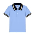 thumbnail image 3 of Girls Polo Uniform Shirt Short Sleeve Casual Summer Comfy Pique Top Striped Collar Back to School, 3 of 3