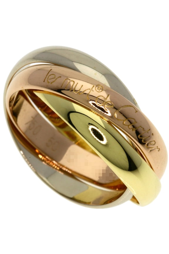 Pre-Owned Cartier Trinity #50 Ring - 18K Yellow Gold/18K White Pink Gold Women's CARTIER