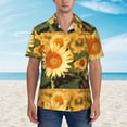 thumbnail image 2 of Balery Golden Sunflower In Field Camisas hawaianas de manga corta para hombre, camisas playeras de corte holgado, camisas de vacaciones con botones,Small, 2 of 7
