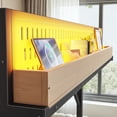 thumbnail image 5 of Leumius Full Size Loft Bed with Storage Shelves and Pegboard,Metal Loft Bed Frame with USB Ports and LED Lights,Natural, 5 of 13
