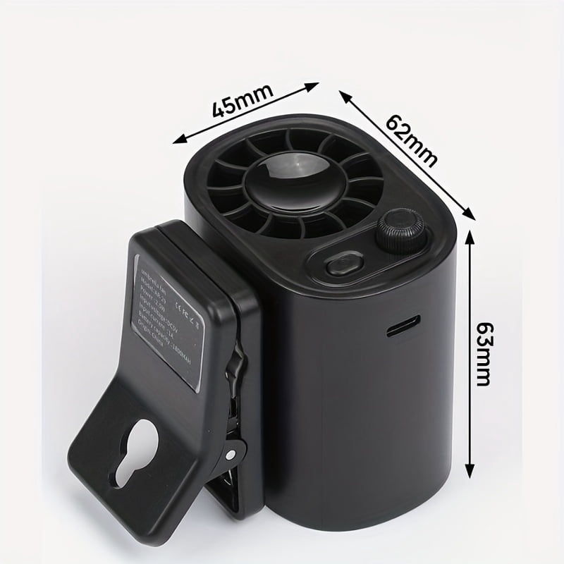 2026 Newest Mini Clip-On Car Fan with LED Display, 360° Rotation & 100-Speed Adjustable - USB- Portable Personal Cooling Fan, 1800mAh Battery-white